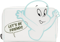 Loungefly Casper the Friendly Ghost Glow Cartera con cremallera alrededor, Blanco, Plegable