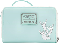 Loungefly Casper the Friendly Ghost Glow Cartera con cremallera alrededor, Blanco, Plegable